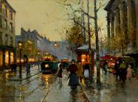 Edouard Cortes - Flower Market at the Madeleine